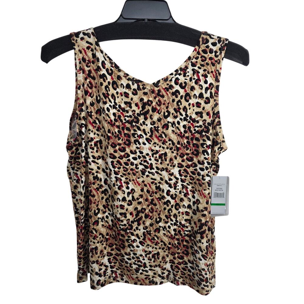 Multiples NEW Reversible Leopard Print Tank V Neck or Scoop Neck Size Large